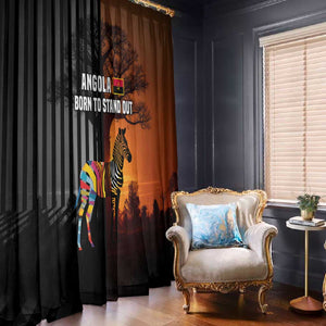 Angola Window Curtain Sunset Zebra Design and African Nature - African Pride