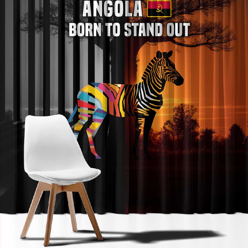 Angola Window Curtain Sunset Zebra Design and African Nature - African Pride