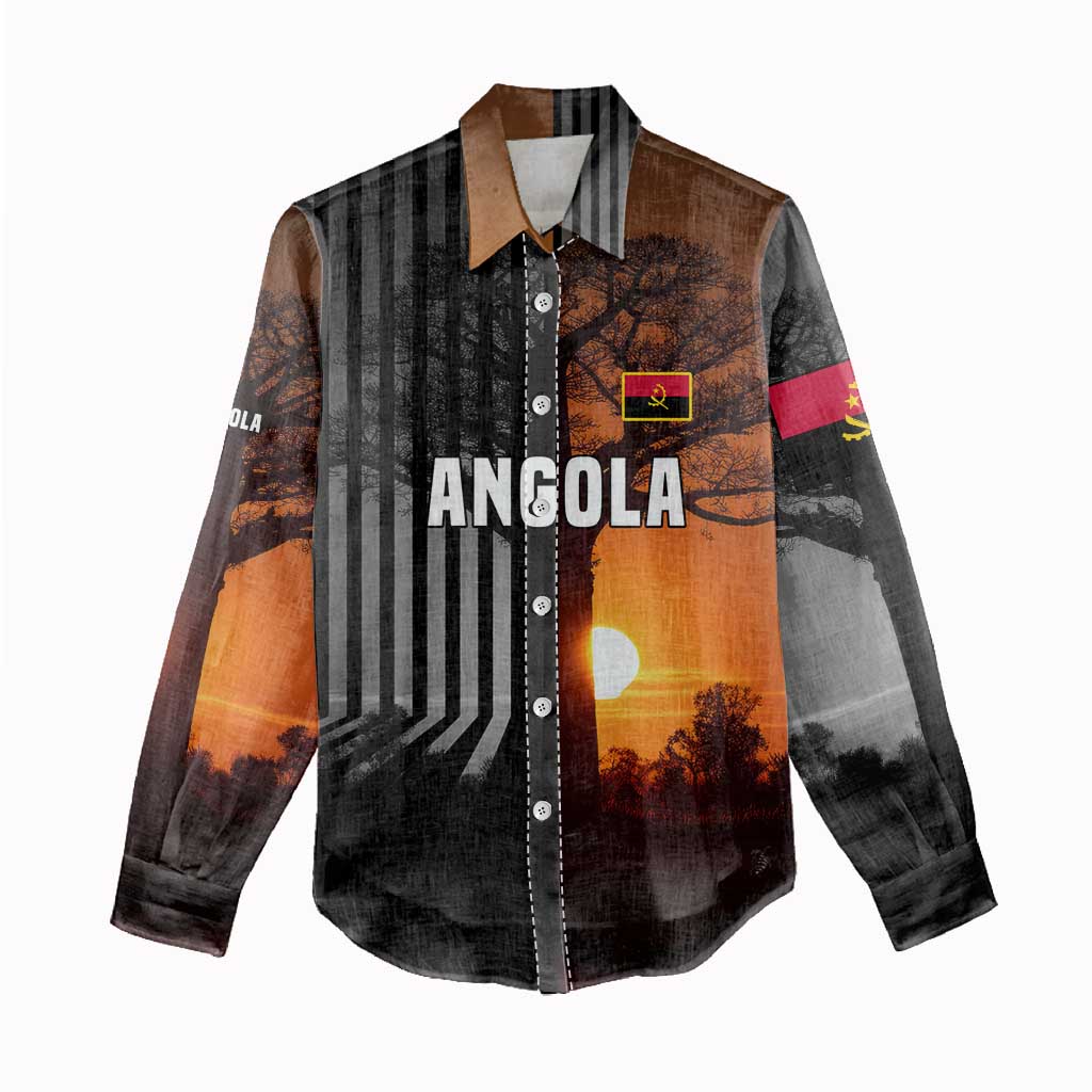 Angola Women Casual Shirt Sunset Zebra Design and African Nature - African Pride