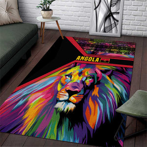 Angola Area Rug Multicolor Tribal Design and Vibrant Lion - African Pride