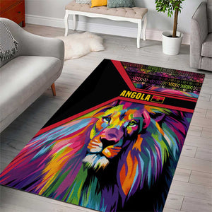 Angola Area Rug Multicolor Tribal Design and Vibrant Lion - African Pride