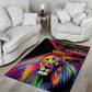 Angola Area Rug Multicolor Tribal Design and Vibrant Lion - African Pride