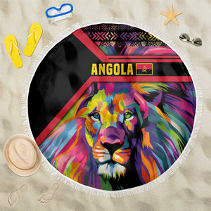 Angola Beach Blanket Multicolor Tribal Design and Vibrant Lion - African Pride