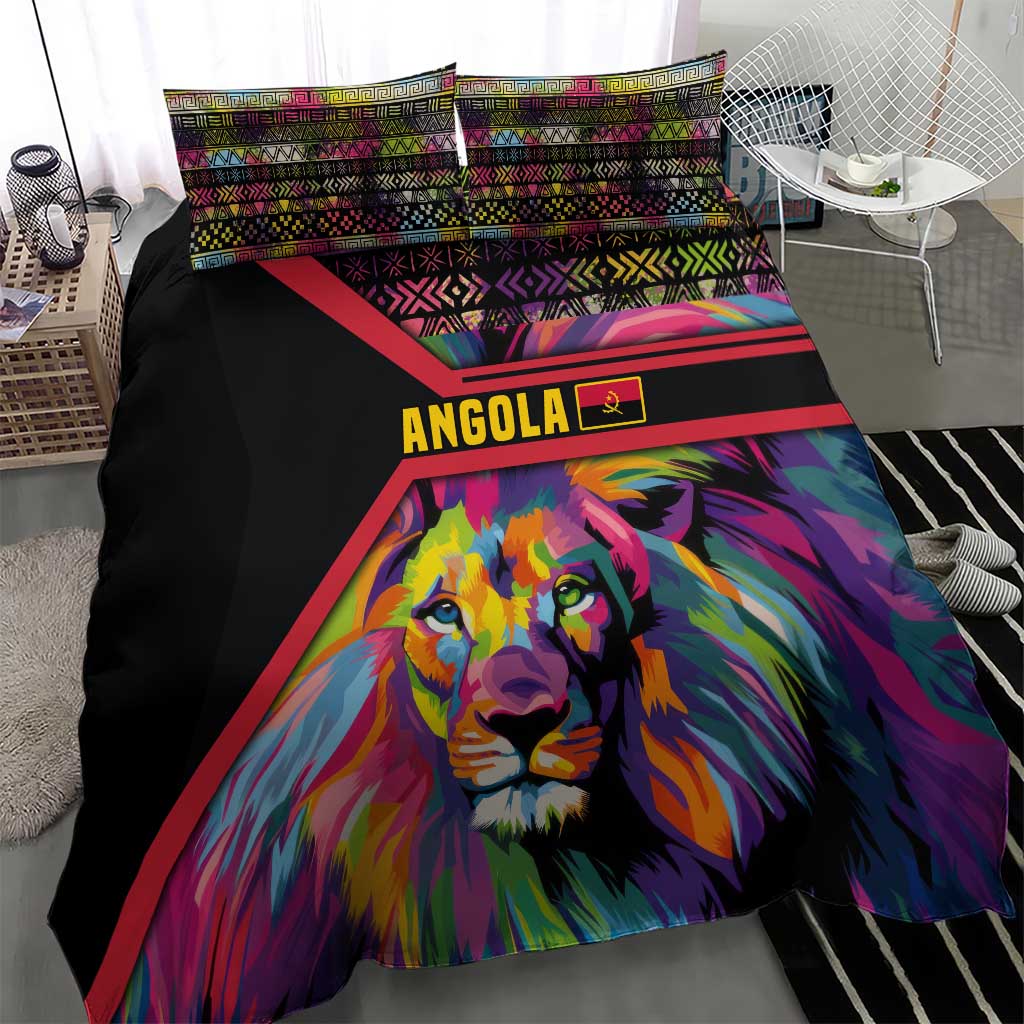 Angola Bedding Set Multicolor Tribal Design and Vibrant Lion - African Pride