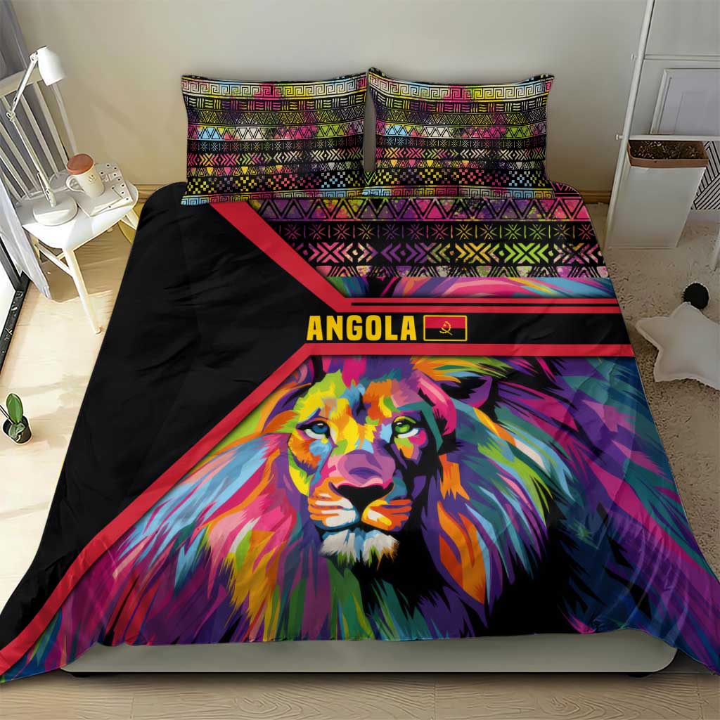 Angola Bedding Set Multicolor Tribal Design and Vibrant Lion - African Pride