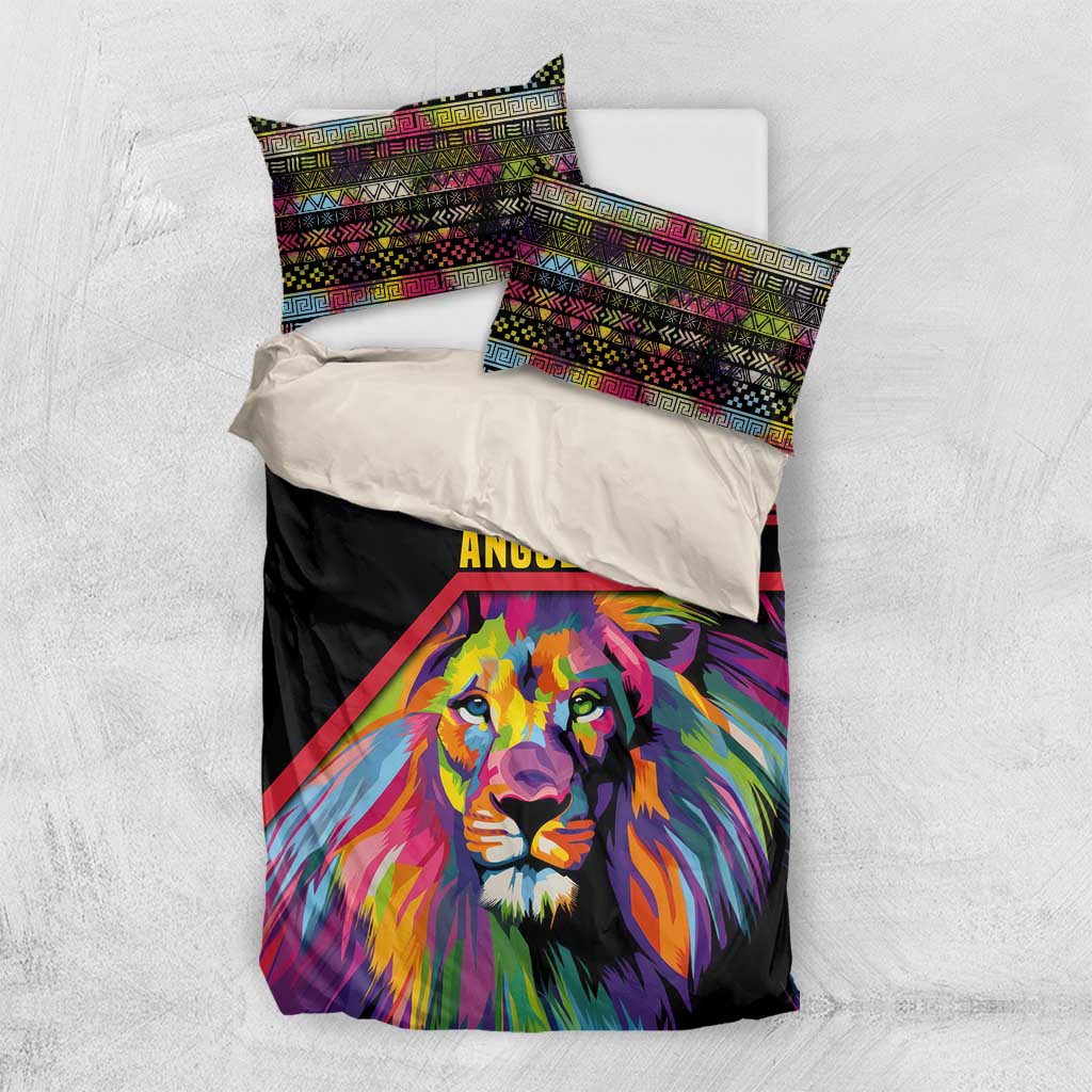 Angola Bedding Set Multicolor Tribal Design and Vibrant Lion - African Pride