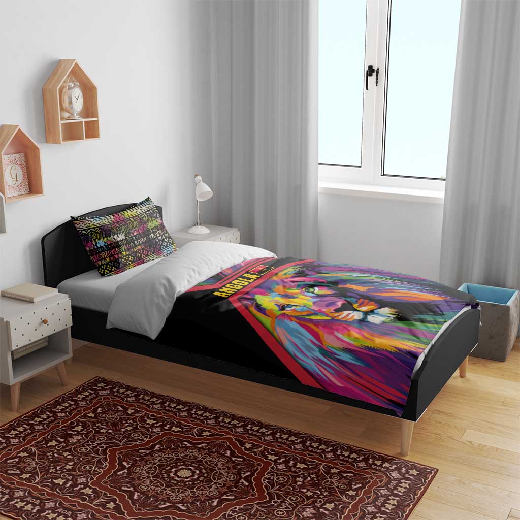 Angola Bedding Set Multicolor Tribal Design and Vibrant Lion - African Pride