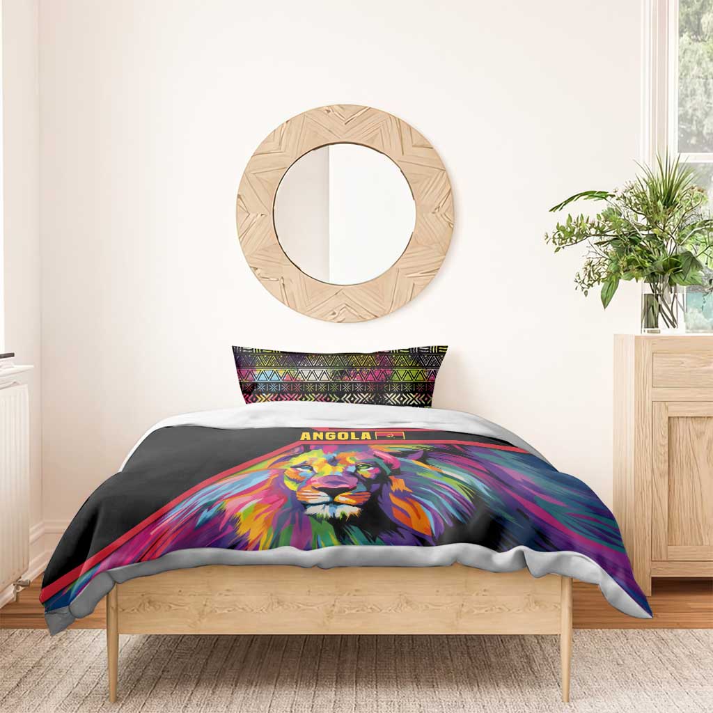 Angola Bedding Set Multicolor Tribal Design and Vibrant Lion - African Pride