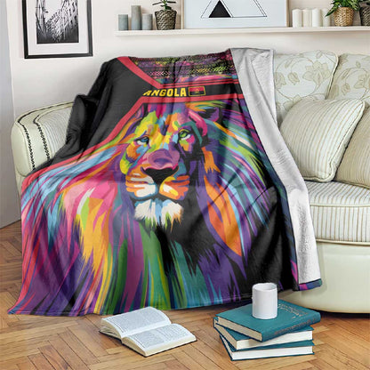 Angola Blanket Multicolor Tribal Design and Vibrant Lion - African Pride