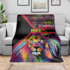 Angola Blanket Multicolor Tribal Design and Vibrant Lion - African Pride