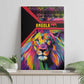Angola Canvas Wall Art Multicolor Tribal Design and Vibrant Lion - African Pride