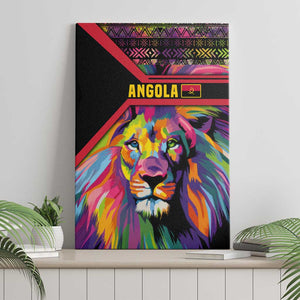 Angola Canvas Wall Art Multicolor Tribal Design and Vibrant Lion - African Pride