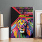 Angola Canvas Wall Art Multicolor Tribal Design and Vibrant Lion - African Pride