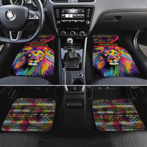 Angola Car Mats Multicolor Tribal Design and Vibrant Lion - African Pride