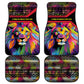 Angola Car Mats Multicolor Tribal Design and Vibrant Lion - African Pride