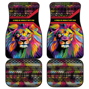 Angola Car Mats Multicolor Tribal Design and Vibrant Lion - African Pride