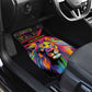 Angola Car Mats Multicolor Tribal Design and Vibrant Lion - African Pride