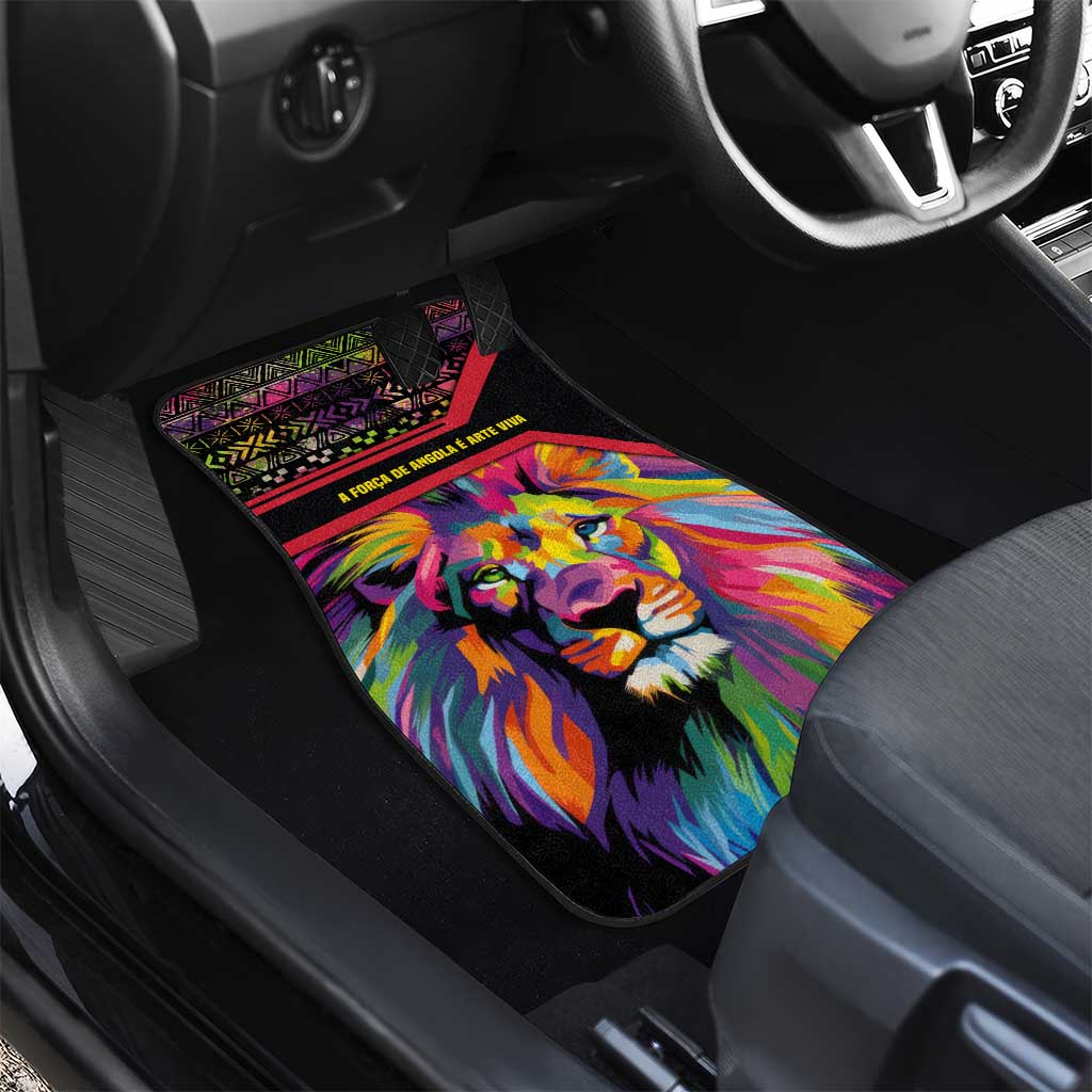 Angola Car Mats Multicolor Tribal Design and Vibrant Lion - African Pride