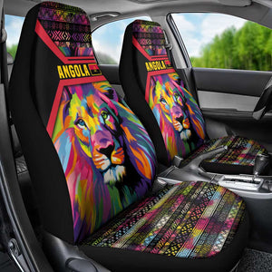 Angola Car Seat Cover Multicolor Tribal Design and Vibrant Lion - African Pride