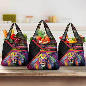 Angola Grocery Bag Multicolor Tribal Design and Vibrant Lion - African Pride