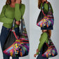 Angola Grocery Bag Multicolor Tribal Design and Vibrant Lion - African Pride
