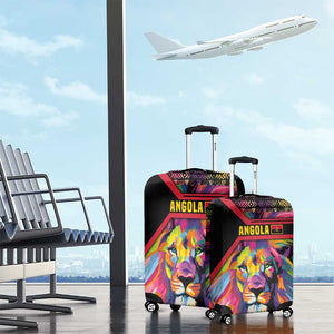 Angola Luggage Cover Multicolor Tribal Design and Vibrant Lion - African Pride