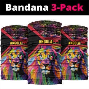 Angola Neck Gaiter Multicolor Tribal Design and Vibrant Lion - African Pride