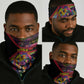 Angola Neck Gaiter Multicolor Tribal Design and Vibrant Lion - African Pride