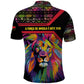 Angola Polo Shirt Multicolor Tribal Design and Vibrant Lion - African Pride