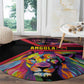 Angola Round Carpet Multicolor Tribal Design and Vibrant Lion - African Pride