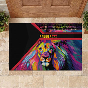 Angola Rubber Doormat Multicolor Tribal Design and Vibrant Lion - African Pride
