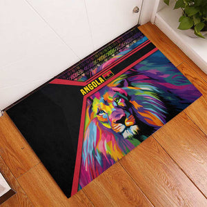 Angola Rubber Doormat Multicolor Tribal Design and Vibrant Lion - African Pride