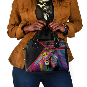 Angola Shoulder Handbag Multicolor Tribal Design and Vibrant Lion - African Pride