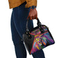 Angola Shoulder Handbag Multicolor Tribal Design and Vibrant Lion - African Pride