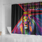 Angola Shower Curtain Multicolor Tribal Design and Vibrant Lion - African Pride