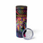 Angola Skinny Tumbler Multicolor Tribal Design and Vibrant Lion - African Pride