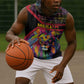 Angola Sleeveless Hoodie Multicolor Tribal Design and Vibrant Lion - African Pride