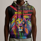 Angola Sleeveless Hoodie Multicolor Tribal Design and Vibrant Lion - African Pride