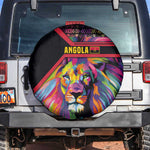 Angola Spare Tire Cover Multicolor Tribal Design and Vibrant Lion - African Pride