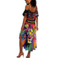 Angola Summer Maxi Dress Multicolor Tribal Design and Vibrant Lion - African Pride