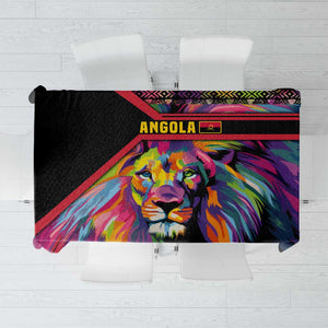 Angola Tablecloth Multicolor Tribal Design and Vibrant Lion - African Pride