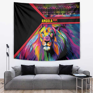 Angola Tapestry Multicolor Tribal Design and Vibrant Lion - African Pride