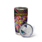 Angola Tumbler Cup Multicolor Tribal Design and Vibrant Lion - African Pride