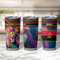 Angola Tumbler Cup Multicolor Tribal Design and Vibrant Lion - African Pride