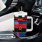 Angola Tumbler With Handle Multicolor Tribal Design and Vibrant Lion - African Pride