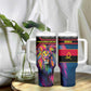 Angola Tumbler With Handle Multicolor Tribal Design and Vibrant Lion - African Pride