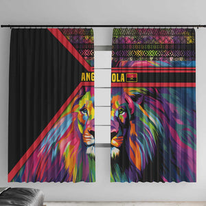 Angola Window Curtain Multicolor Tribal Design and Vibrant Lion - African Pride