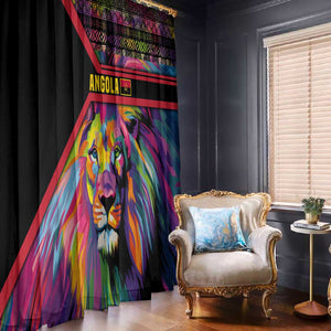Angola Window Curtain Multicolor Tribal Design and Vibrant Lion - African Pride