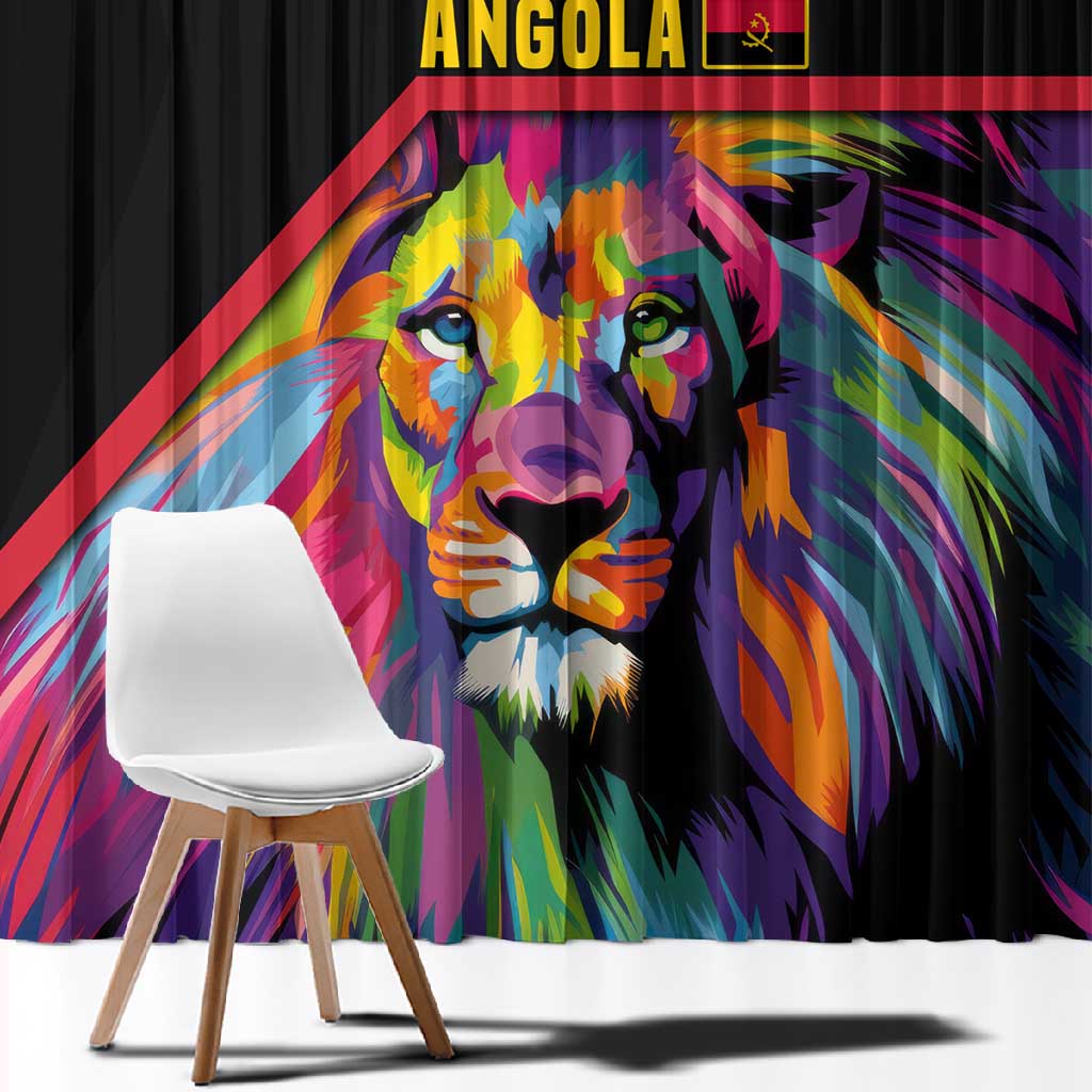 Angola Window Curtain Multicolor Tribal Design and Vibrant Lion - African Pride