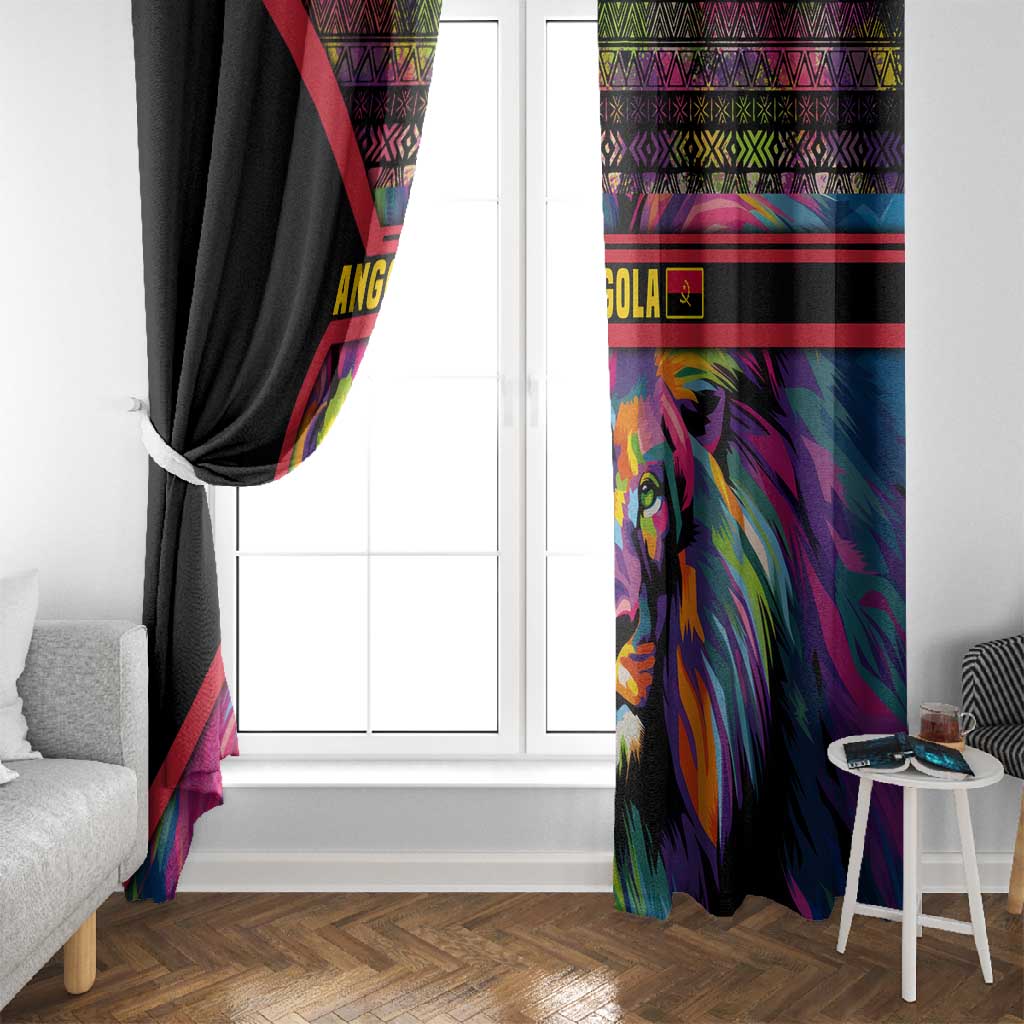 Angola Window Curtain Multicolor Tribal Design and Vibrant Lion - African Pride